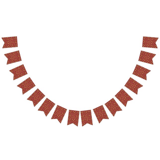 Christmas 3D golden mini pattern Bunting Flags (All)