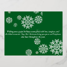 Christmas 4.25" x 5.6" Foil Holiday Post Car