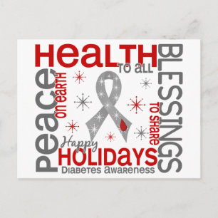 Christmas 4 Diabetes Snowflakes Holiday Postcard
