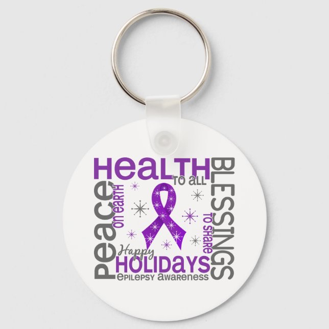Christmas 4 Epilepsy Snowflakes Key Ring (Front)