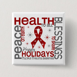 Christmas 4 Multiple Myeloma Snowflakes 15 Cm Square Badge