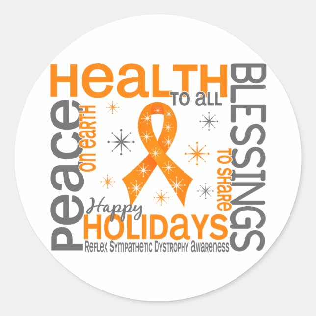 Christmas 4 RSD Snowflakes Classic Round Sticker (Front)