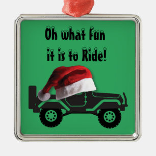 Christmas 4-Wheeler Metal Ornament
