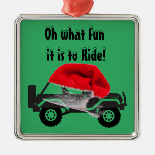 Christmas 4-Wheeler Metal Ornament