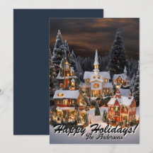 Christmas 5 Village, Happy Holidays,Christmas card