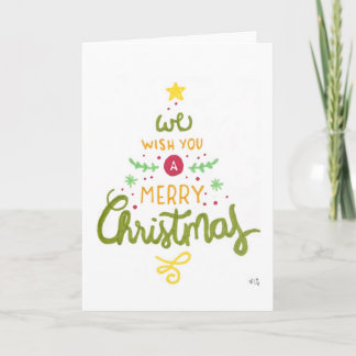 Christmas 5 We Wish You A Merry Christmas Holiday  Thank You Card