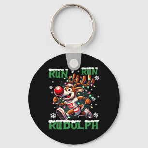 Christmas 5k Run Run Rudolph Holiday Team Running Key Ring