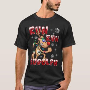 Christmas 5K Run Run Rudolph Holiday Team Running  T-Shirt