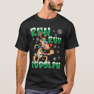 Christmas 5K Run Run Rudolph Holiday Team Running  T-Shirt
