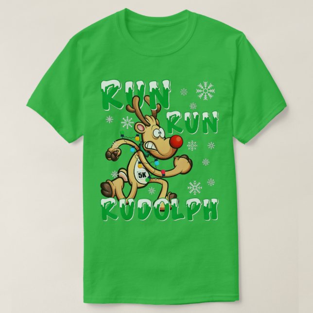 Christmas 5K Run Run Rudolph Holiday Team Running  T-Shirt (Design Front)