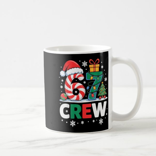 Christmas 67 Crew Brainrot Candy Cane Lights  Coffee Mug (Right)