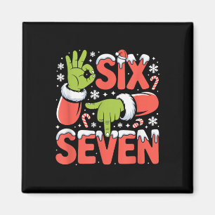 Christmas 67 Funny Meme Xmas Six Seven Santa Hand  Magnet