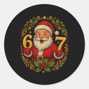 Christmas 67 Funny Xmas Six Seven Ugly Sweater 6-7 Classic Round Sticker
