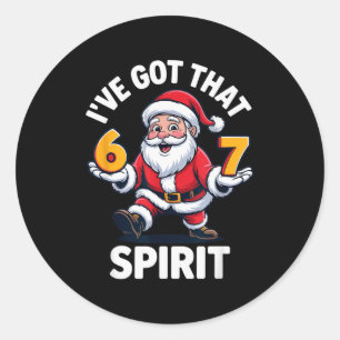 Christmas 67 Funny Xmas Six Seven Ugly Sweater 6-7 Classic Round Sticker