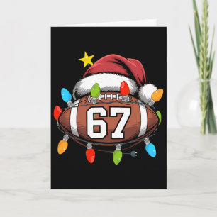 Christmas 67 Meme Football Santa Hat Funny Xmas Bo Card