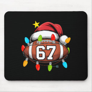 Christmas 67 Meme Football Santa Hat Funny Xmas Bo Mouse Pad