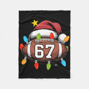Christmas 67 Meme Footll Santa Hat Funny Xmas Boys Fleece Blanket