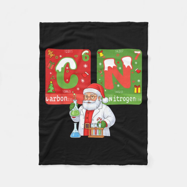 Christmas 67 Meme Science Chemistry Humor Periodic Fleece Blanket (Front)