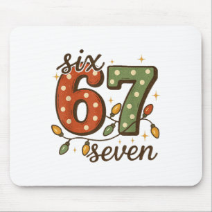 Christmas 67 Meme Six Seven 6-7 Funny Internet Jok Mouse Pad