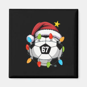 Christmas 67 Meme Soccer Ll Santa Hat Funny Xmas B Magnet