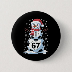 Christmas 67 Meme Soccer Snowman Tree Funny Xmas B 6 Cm Round Badge
