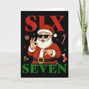 Christmas 67 Six Seven Funny Gen Z Alpha Slang Mem Card