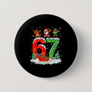 Christmas 67 Six Seven Meme Gen Alpha Reindeer San 6 Cm Round Badge