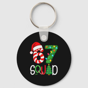 Christmas 67 Squad Funny Candy Cane And Lights Xma Key Ring