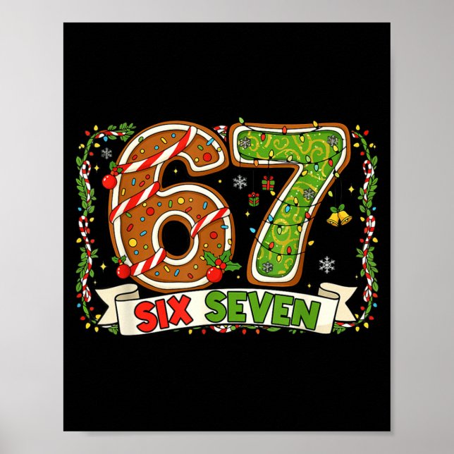 Christmas 67 Xmas Gen Rizzmas 6 7 Santa Brainrot M Poster (Front)