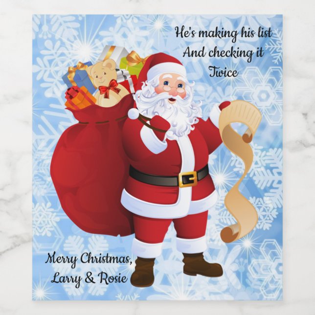 Christmas 6 Big Gift Labels Add Name & Text (Single Label)