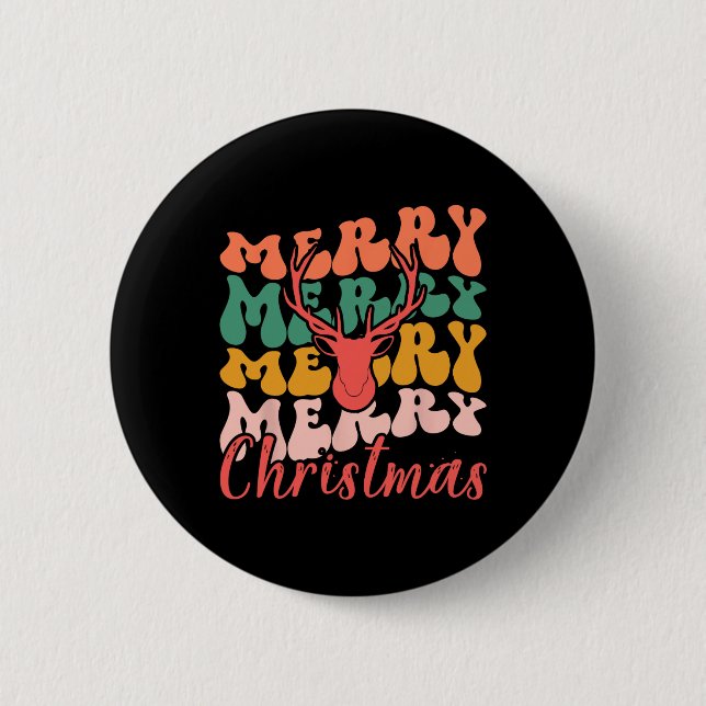 Christmas  6 cm round badge (Front)