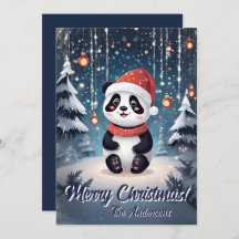 Christmas 6 panda, Happy Holidays, Christmas card