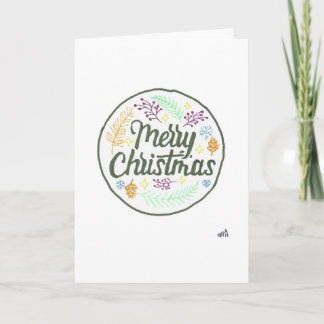 Christmas 7 Merry Christmas Circle Holiday Card