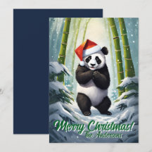 Christmas 7 panda, Happy Holidays, Christmas card