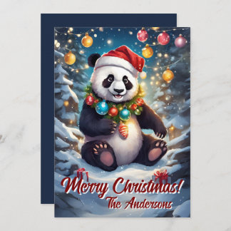 Christmas 8 panda, Happy Holidays, Christmas card