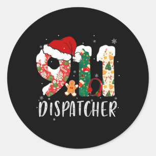Christmas 911 Dispatcher  Classic Round Sticker