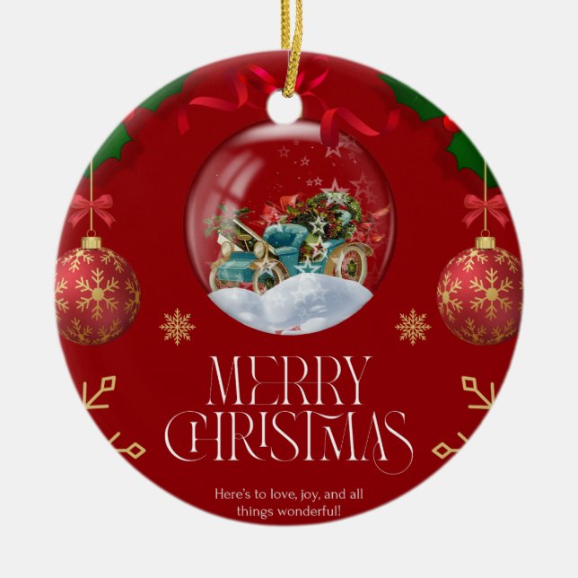 Christmas 9 ceramic ornament (Front)