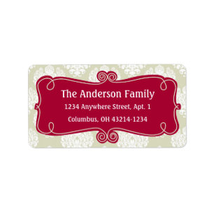 Christmas 9 : Damask Design 21 Return Address Label