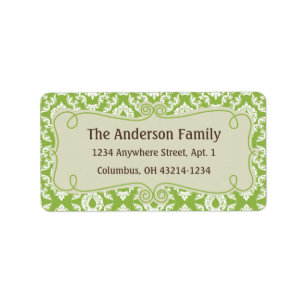 Christmas 9 : Damask Design 6 Return Address Label