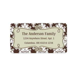 Christmas 9 : Damask Design 7 Return Address Label