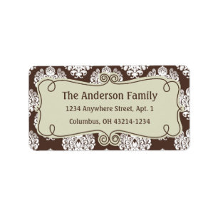 Christmas 9 : Damask Design 8 Return Address Label