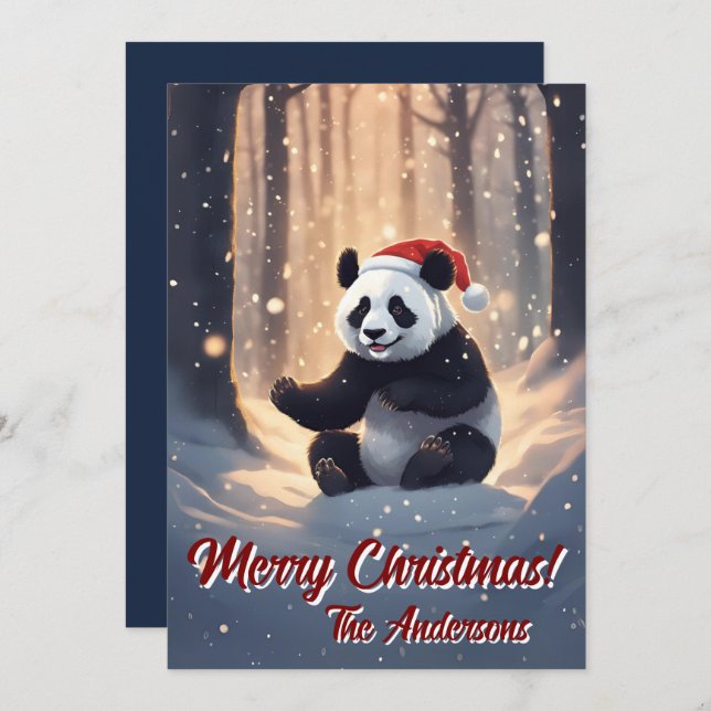 Christmas 9 panda, Happy Holidays, Christmas card (Front/Back)