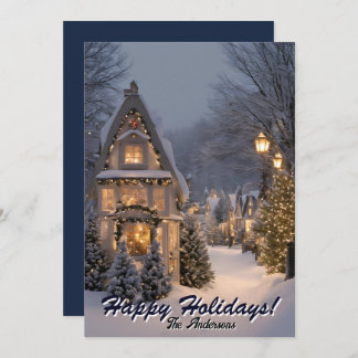 Christmas 9 Village, Happy Holidays,Christmas card