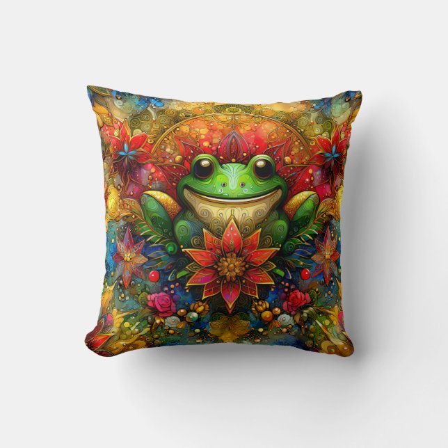 CHRISTMAS ~ A Frog's Christmas ~ Cushion (Front)