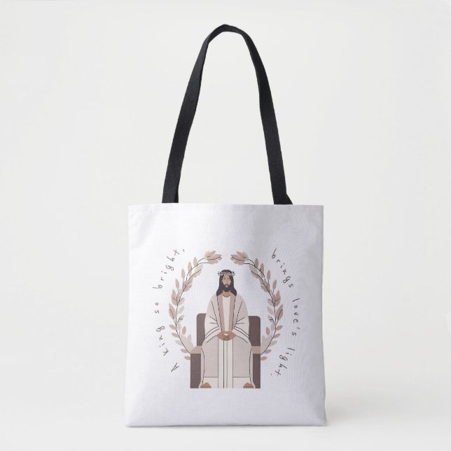 Christmas | A King So Bright | Jesus | Neutrals  Tote Bag (Front)