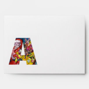 CHRISTMAS A LETTER  / SANTA CLAUS WITH GIFTS ENVELOPE