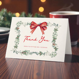 Christmas A Merry Little Bridal Shower Thank You Card