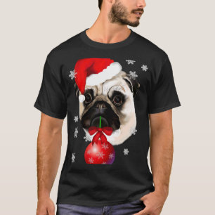 Christmas A Very Merry Christmas Pug Santa Snow 56 T-Shirt