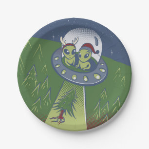 Christmas abduction paper plate