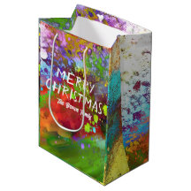 Christmas abstract art  red and green custom 